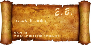 Estók Bianka névjegykártya